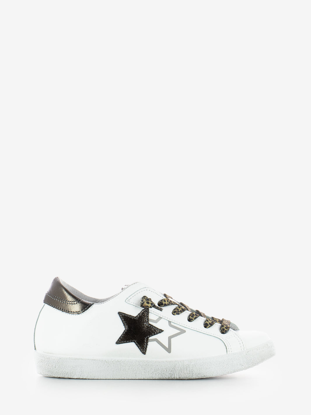 Sneakers Low pelle bianca / marrone