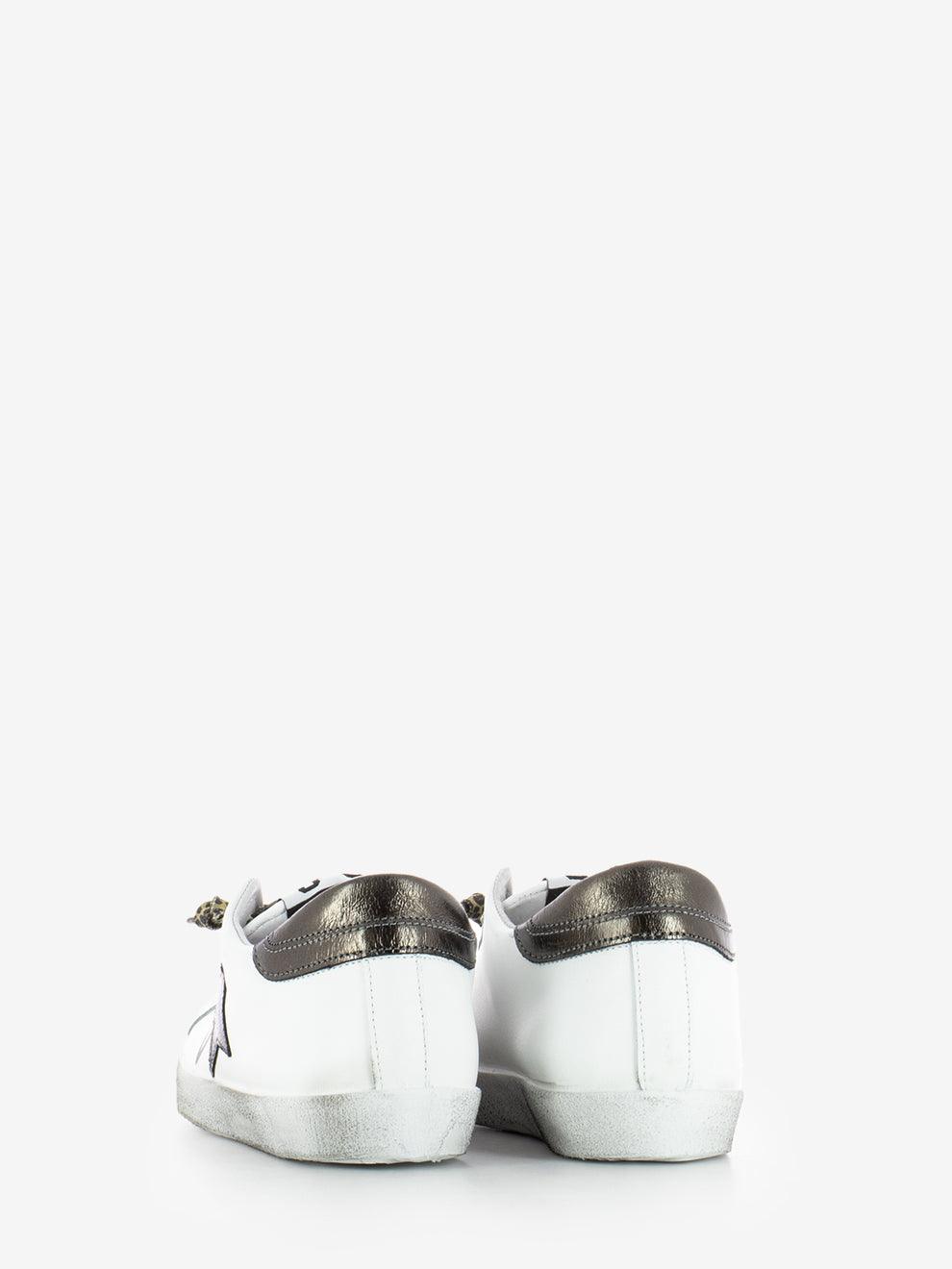 Sneakers Low pelle bianca / marrone