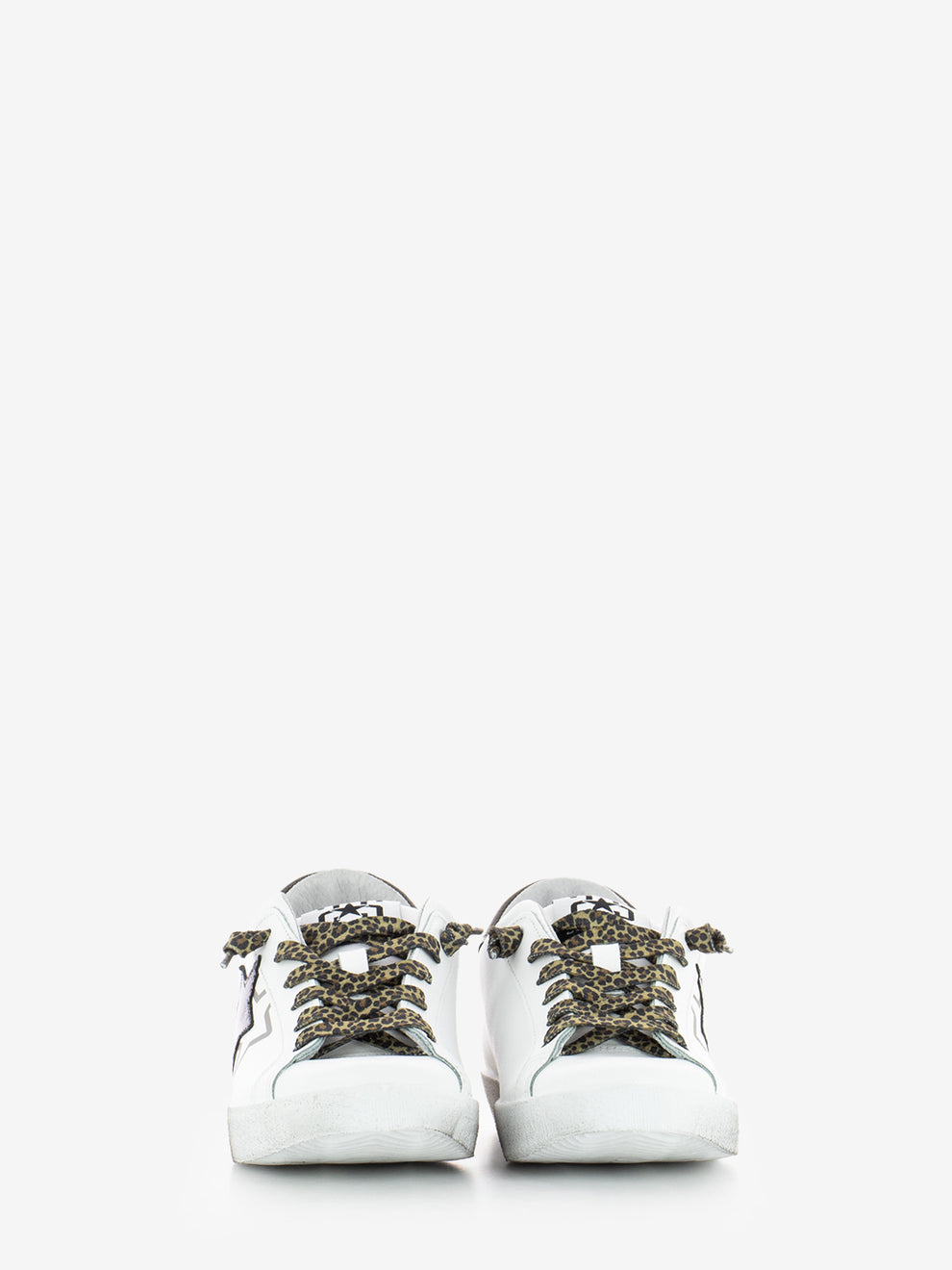 Sneakers Low pelle bianca / marrone