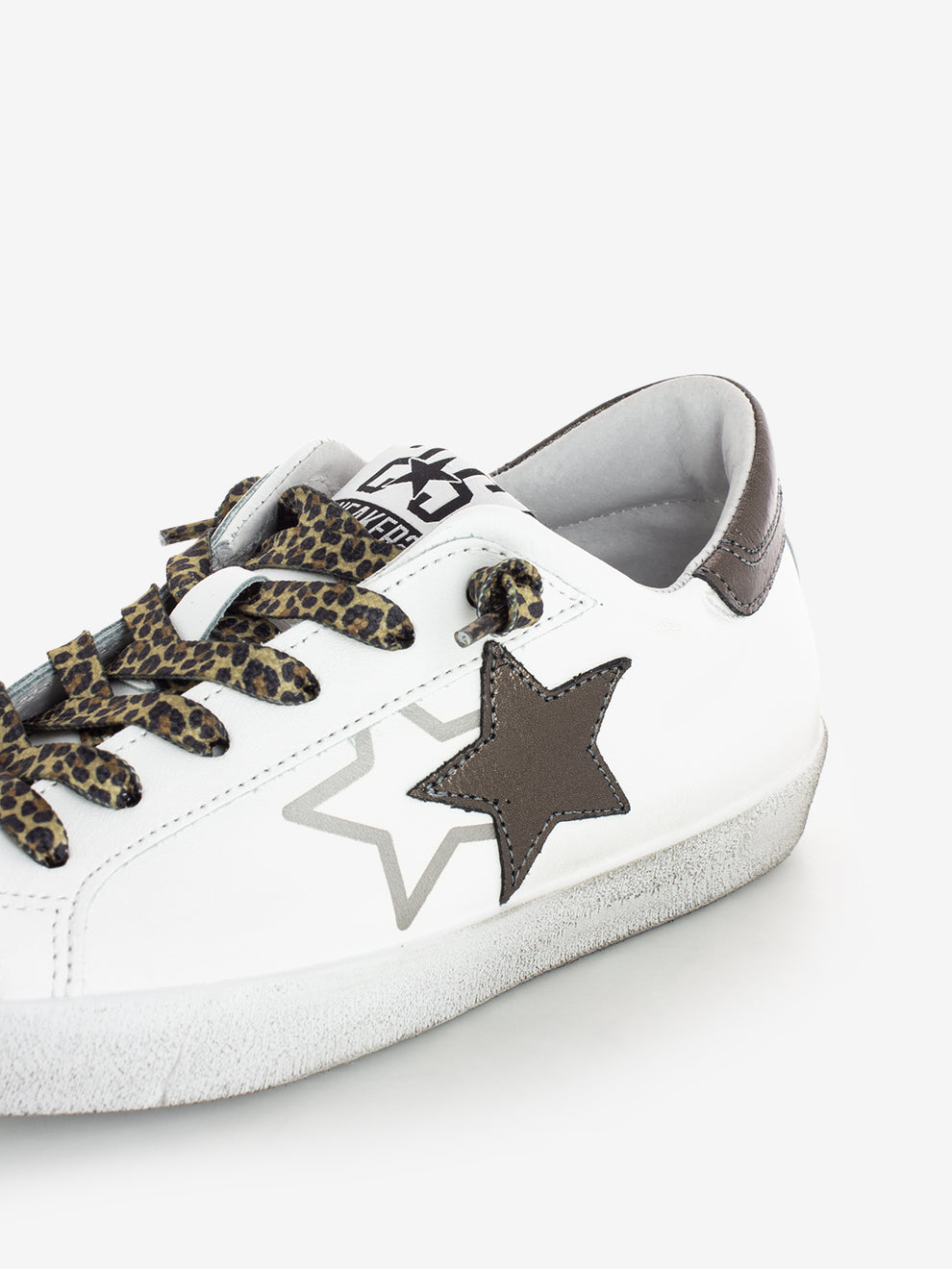 Sneakers Low pelle bianca / marrone