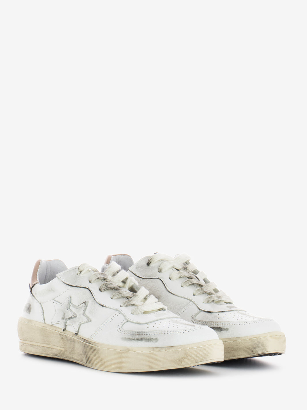 Sneakers Padel in pelle bianca / rosa