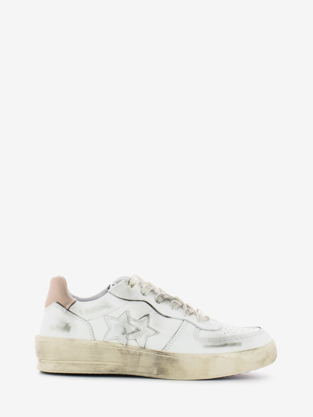 Sneakers Padel in pelle bianca / rosa