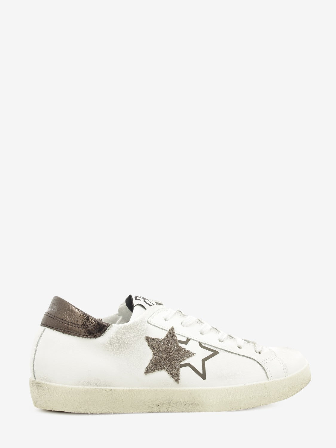 WHITE LEATHER PRIME SNEAKERS BROWN DET. 2SD5283_084