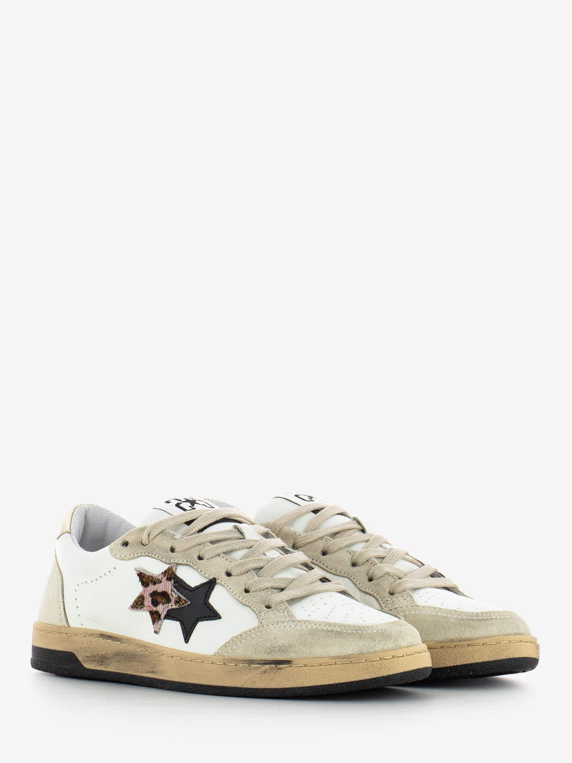 Sneakers Week star pelle bianca / leopardo
