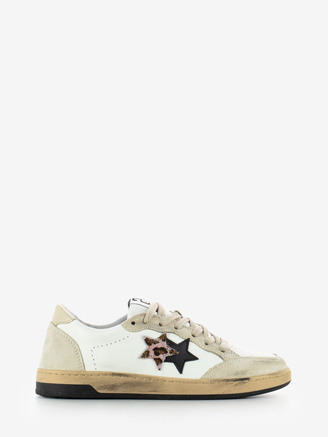 Sneakers Week star pelle bianca / leopardo