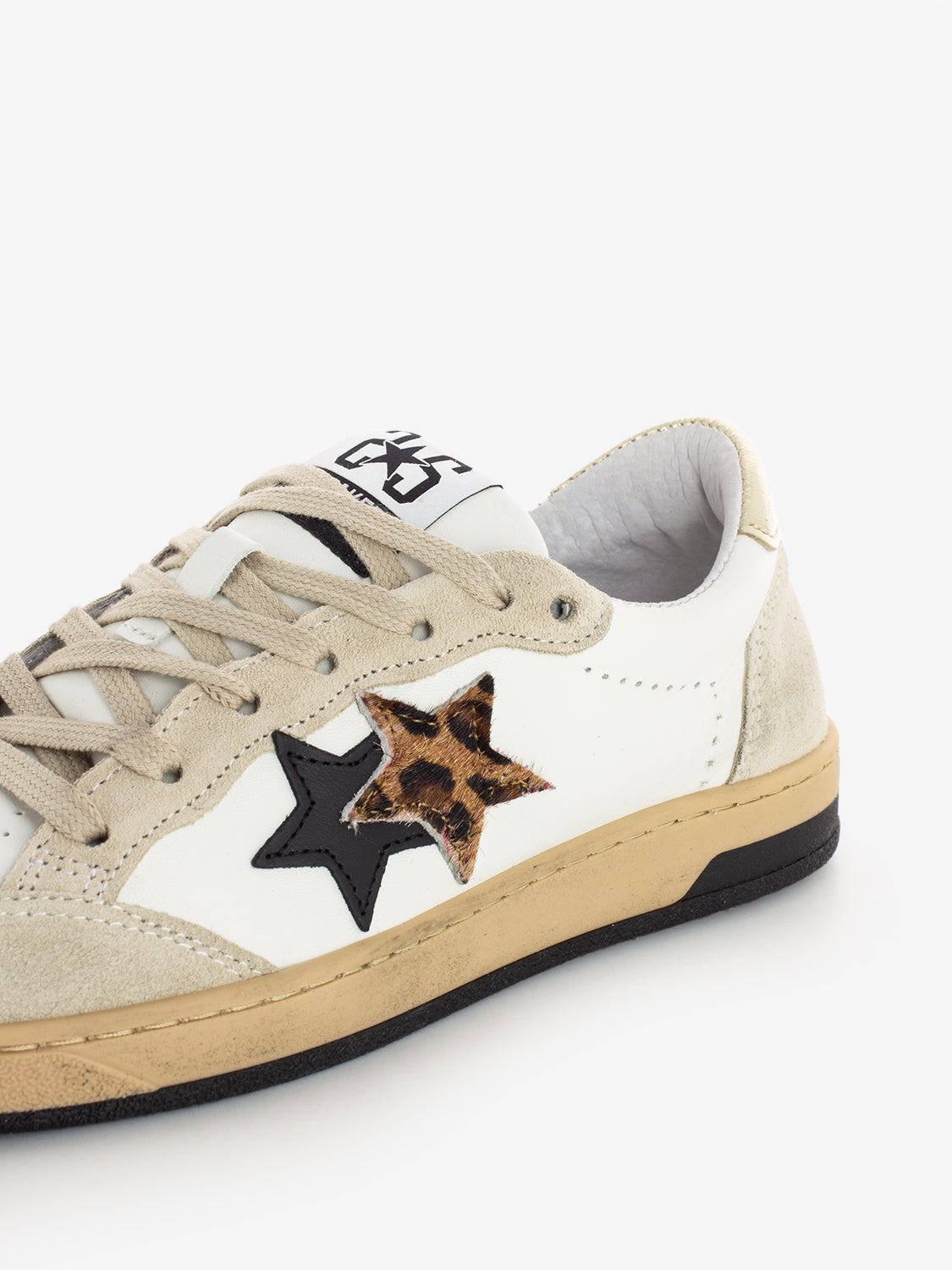 Sneakers Week star pelle bianca / leopardo