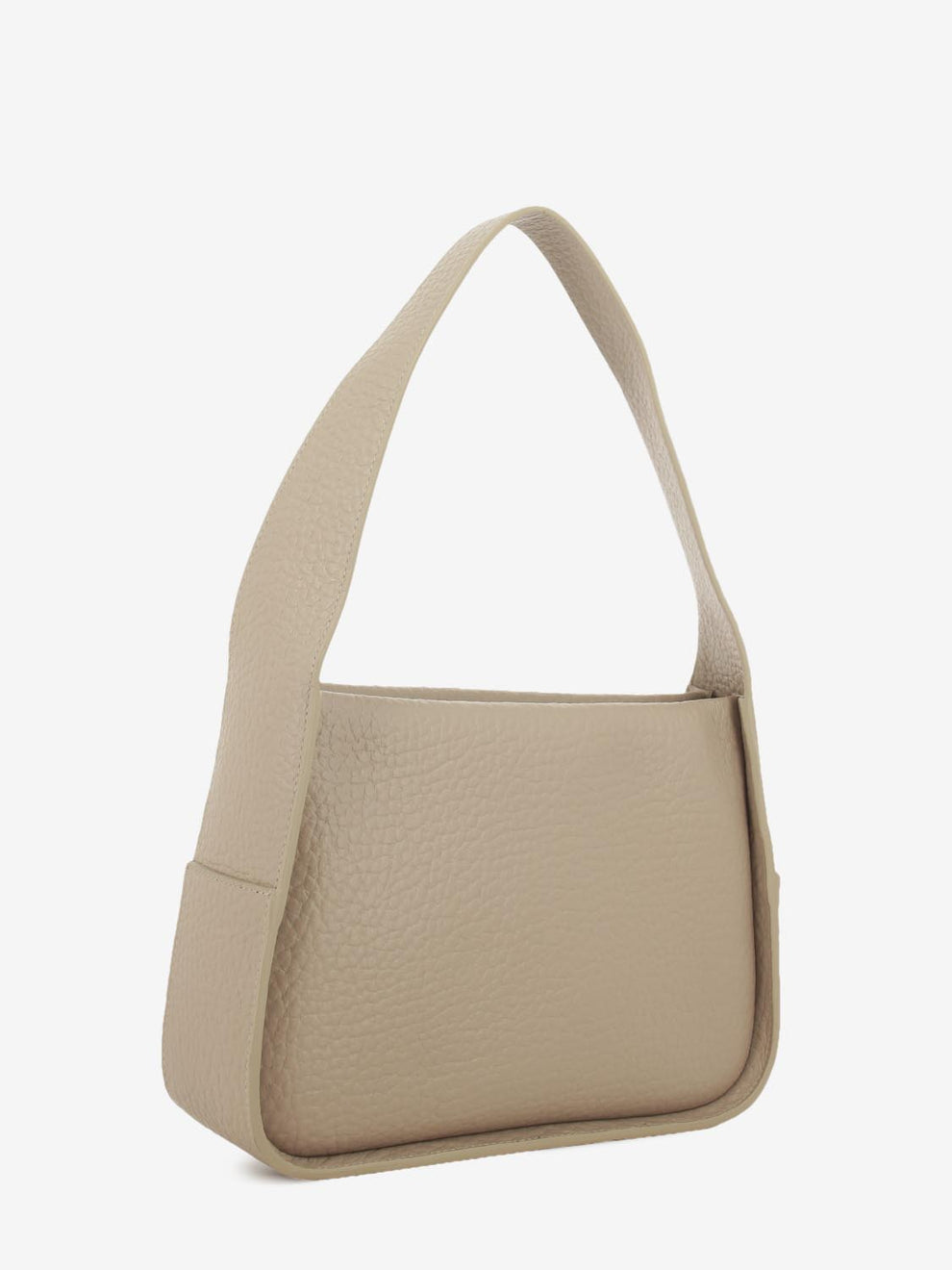 Borsa in pelle martellata beige