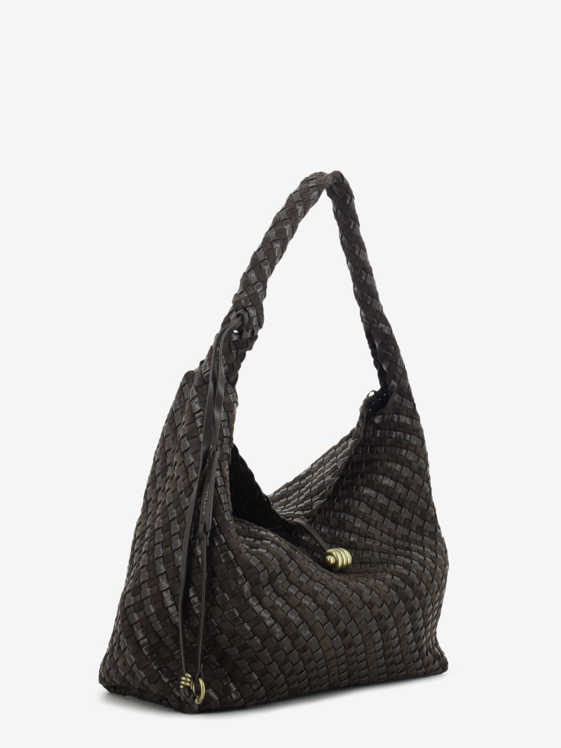 Borsa in pelle intrecciata Aurelie espresso