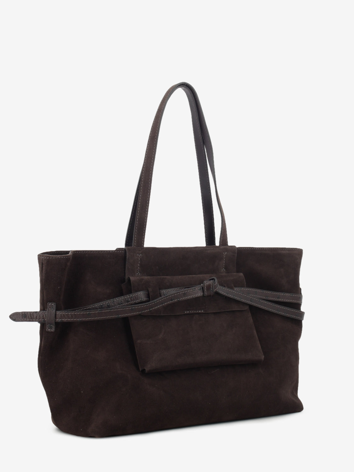 Borsa in suede Belty large moka