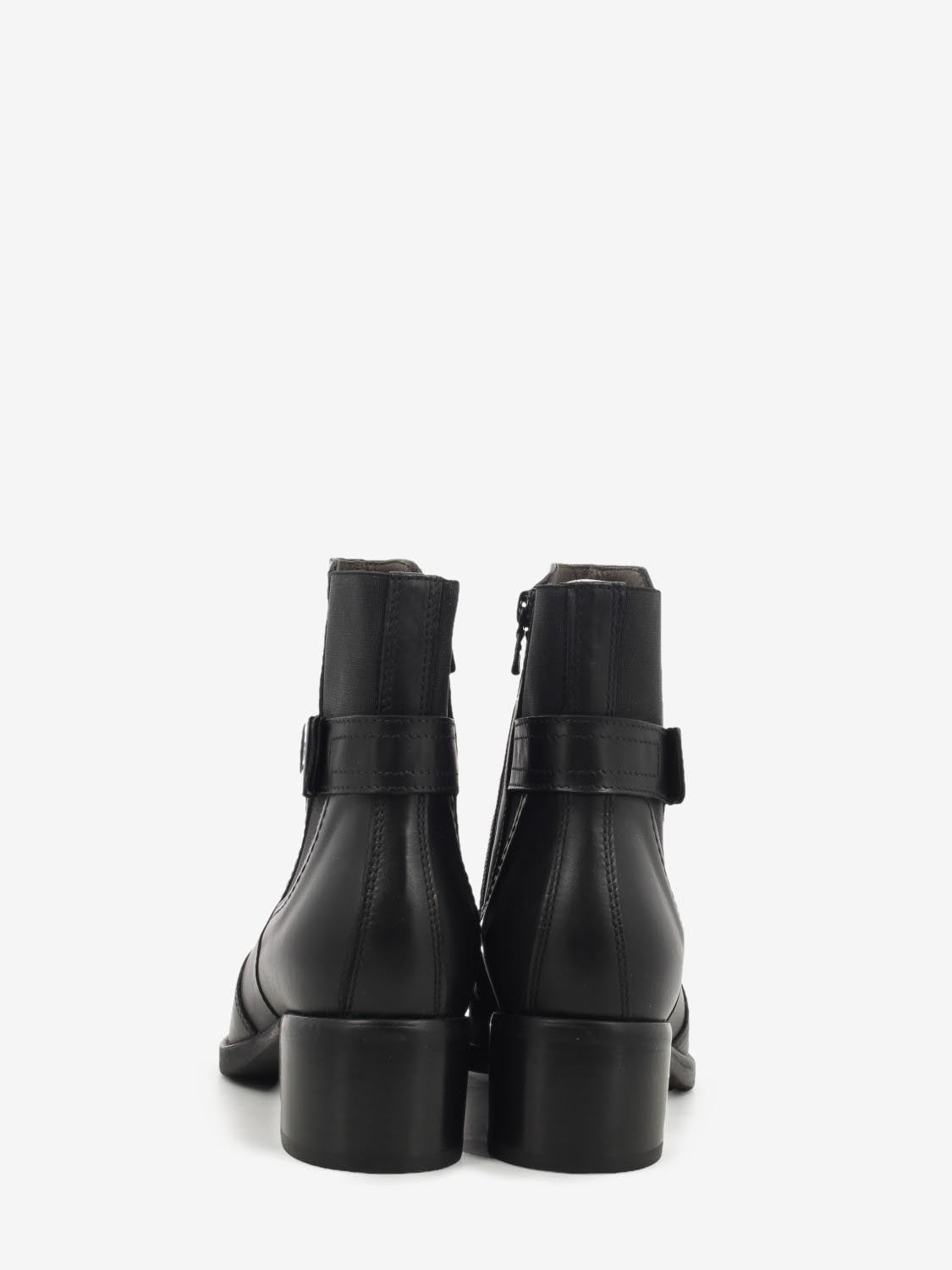 Tronchetto con zip in pelle nero