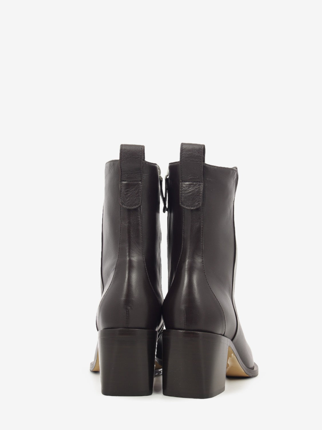 Tronchetto in pelle con zip coffee