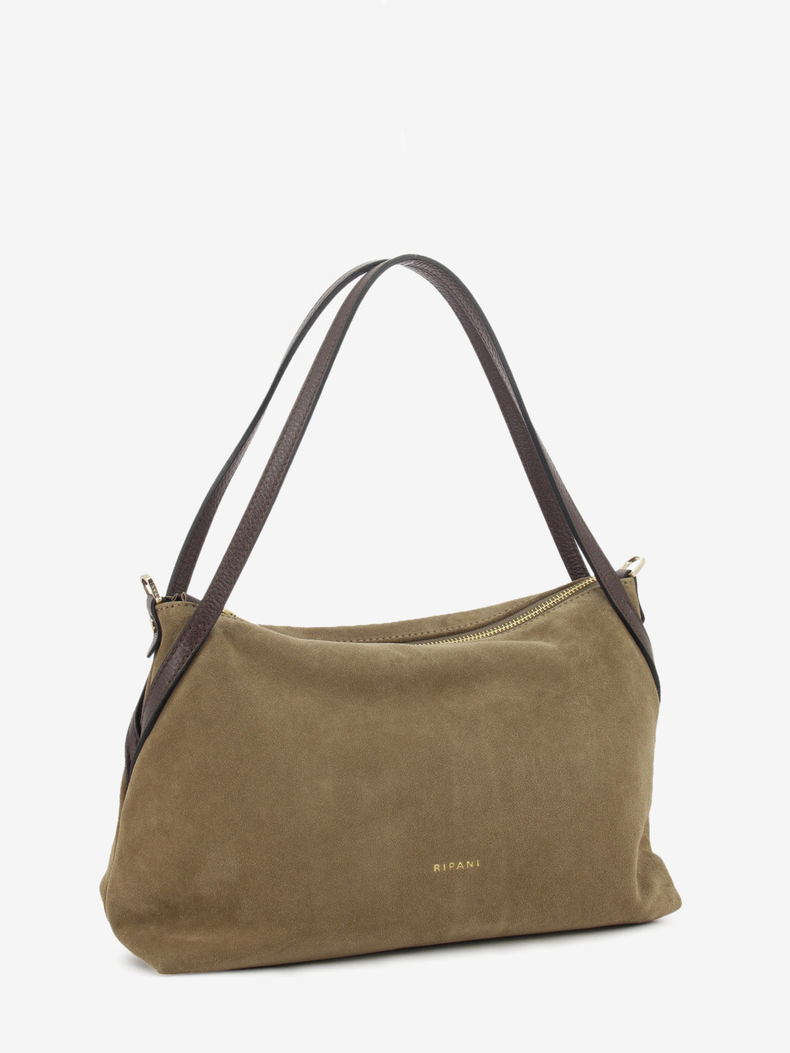 Borsa Maya S in suede tortora