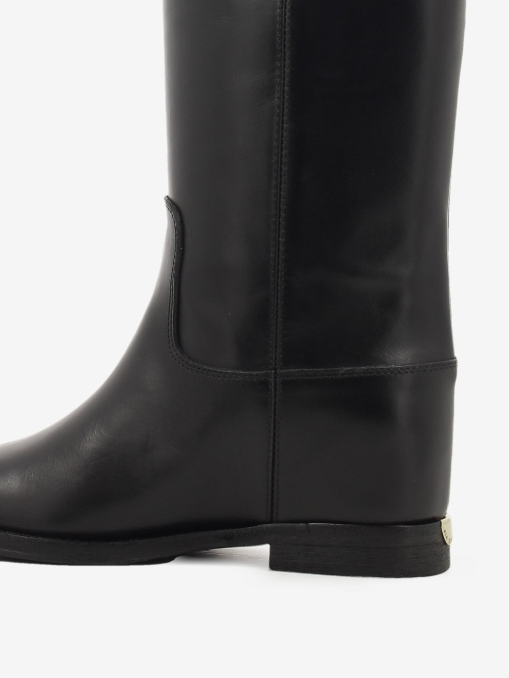 Black velvet side slit boots