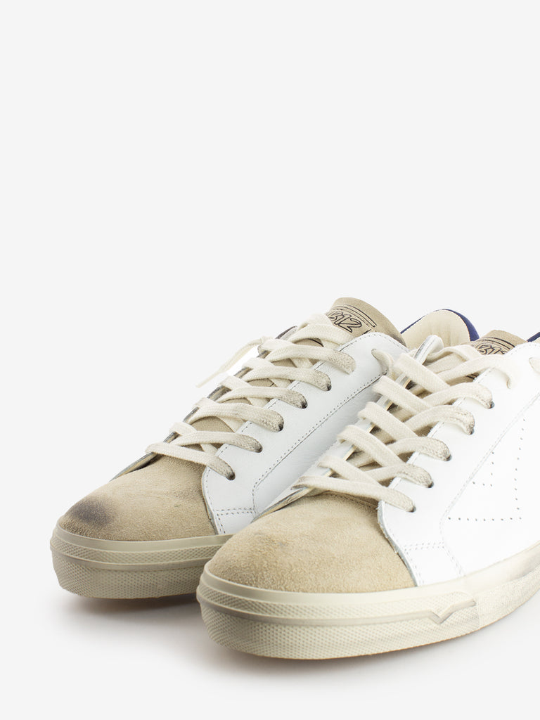 4B12 - Sneakers EVO bianco / beige / bluette