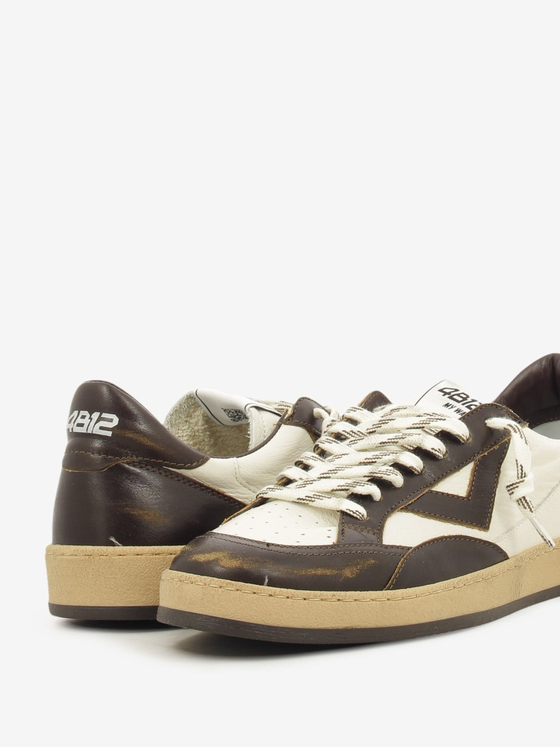 Sneakers in pelle PlayNew coffee / white