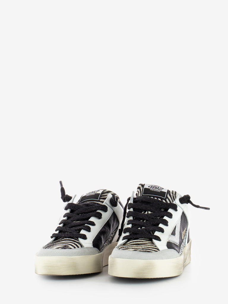 4B12 - Sneakers Kyle zebra / nero