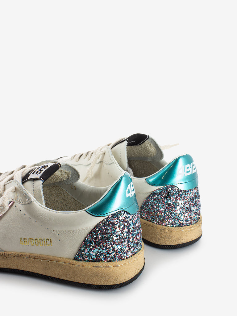 4B12 - Sneakers Play bianco / glitter / lake