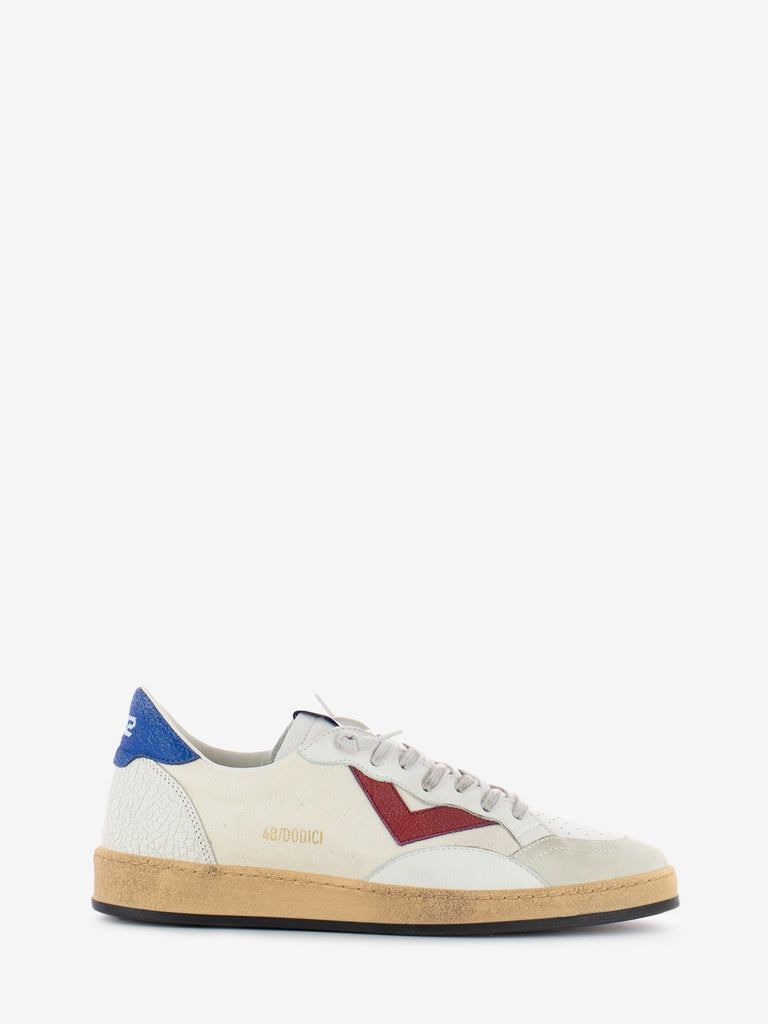 4B12 - Sneakers Play New canvas bianco / bluette / rosso