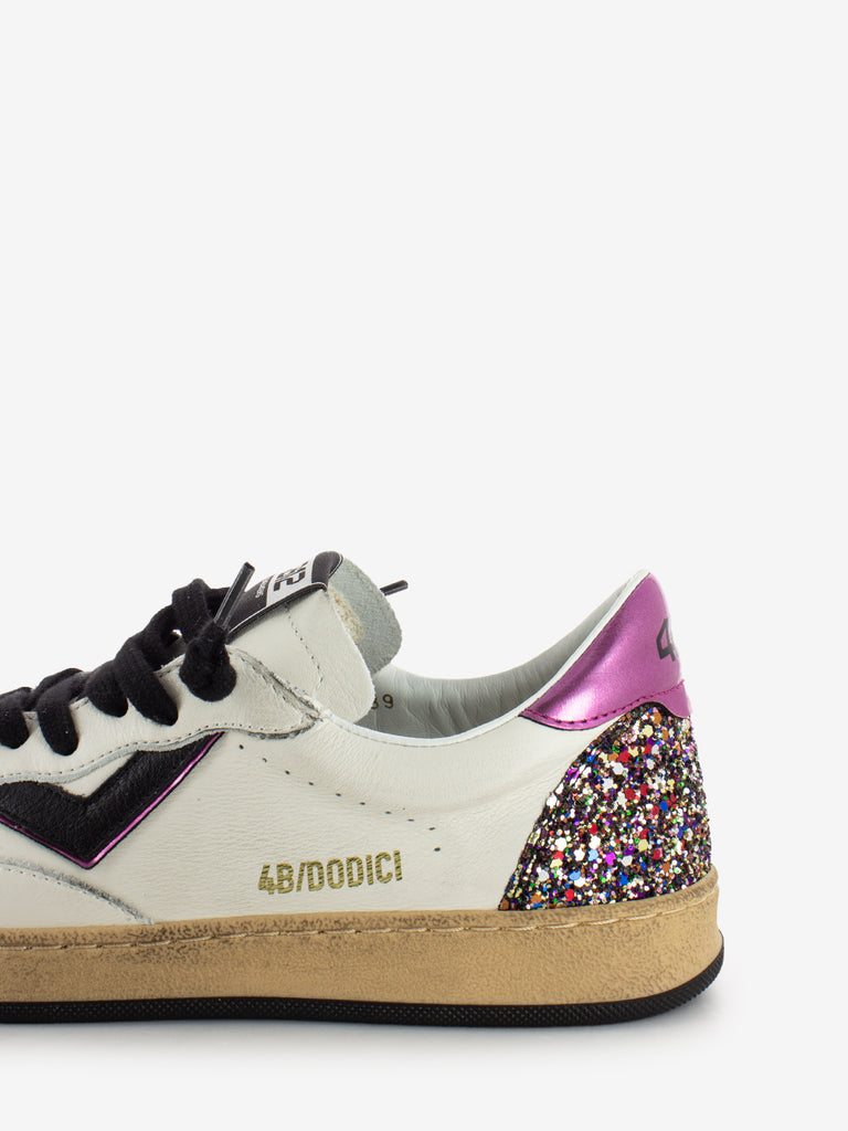 4B12 - Sneakers Play new grigio glitter amaranto