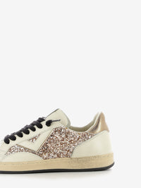 Playnew white / bronze glitter sneakers