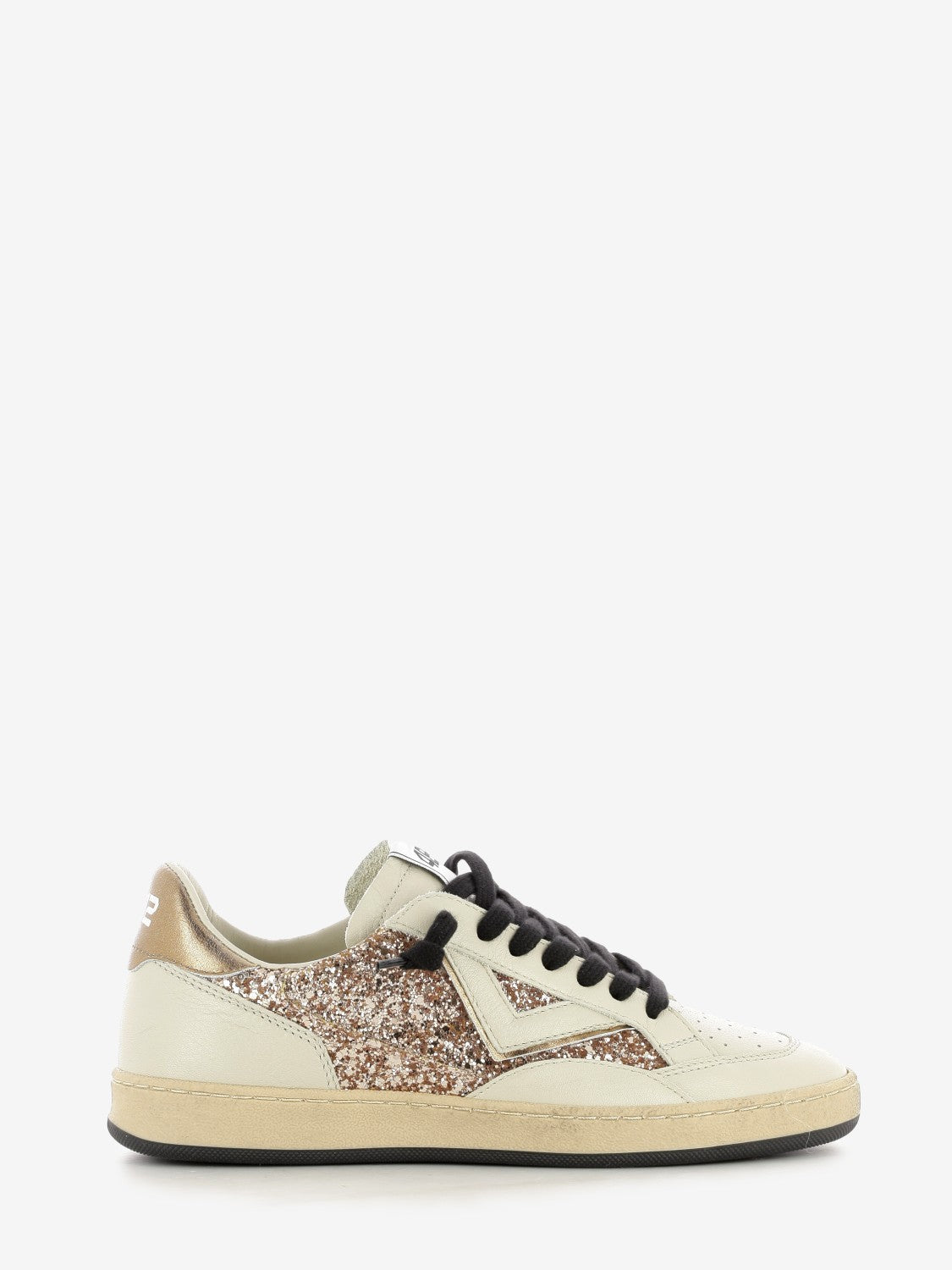 Playnew white / bronze glitter sneakers