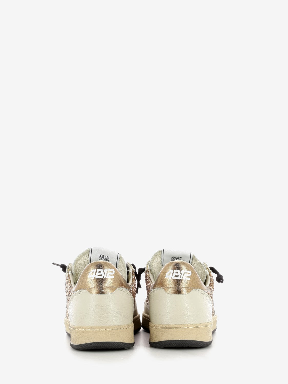 Playnew white / bronze glitter sneakers