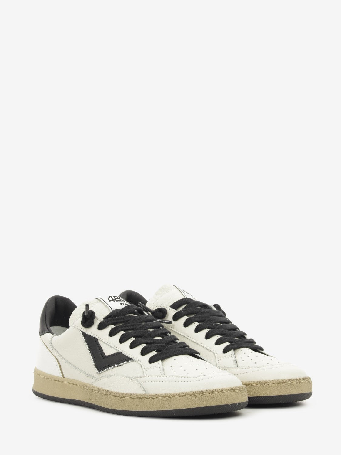 SNEAKER LEATHER WHITE/BLACK PLAYNEW-D2027