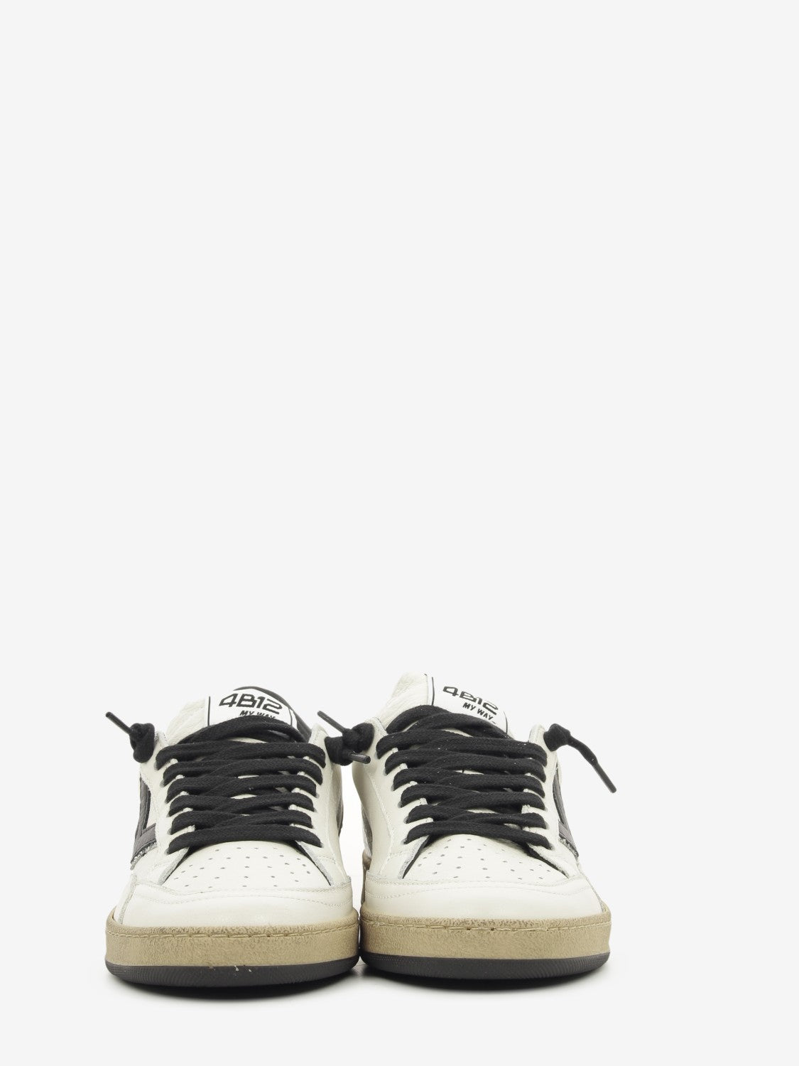 SNEAKER LEATHER WHITE/BLACK PLAYNEW-D2027