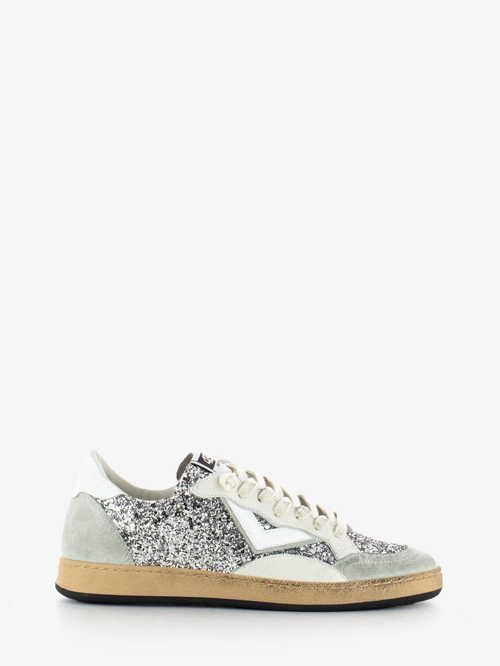 Sneakers Playnew glitterata bianco / argento