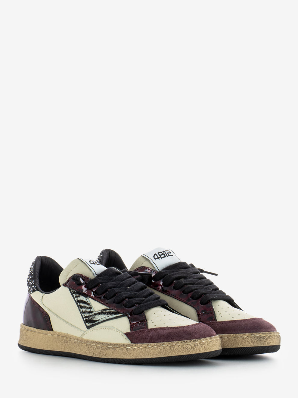 Playnew white / burgundy sneakers
