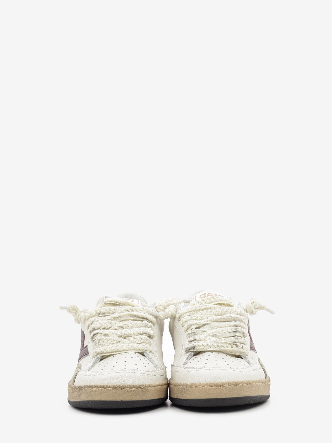 SNEAKER LEATHER WHITE/BURGUNDY PLAYNEW-D2026