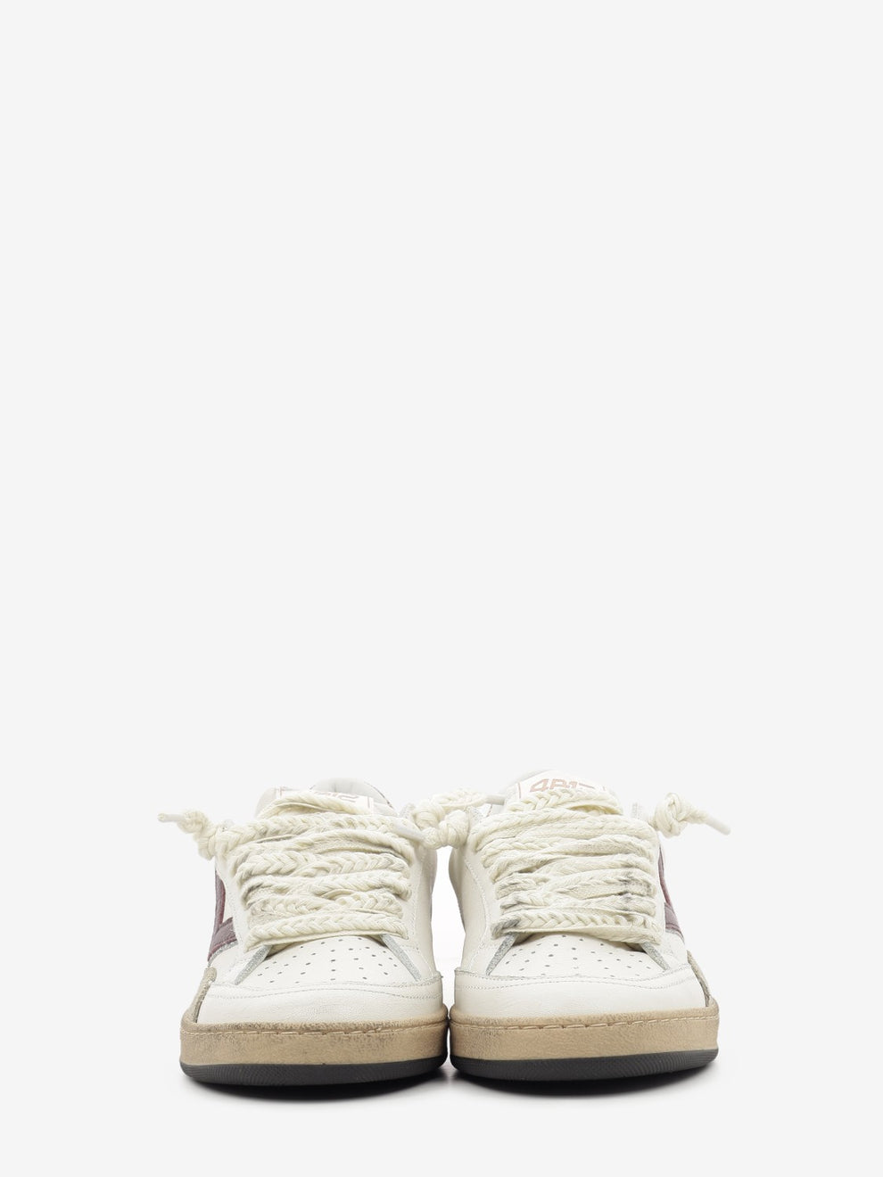 SNEAKER LEATHER WHITE/BURGUNDY PLAYNEW-D2026