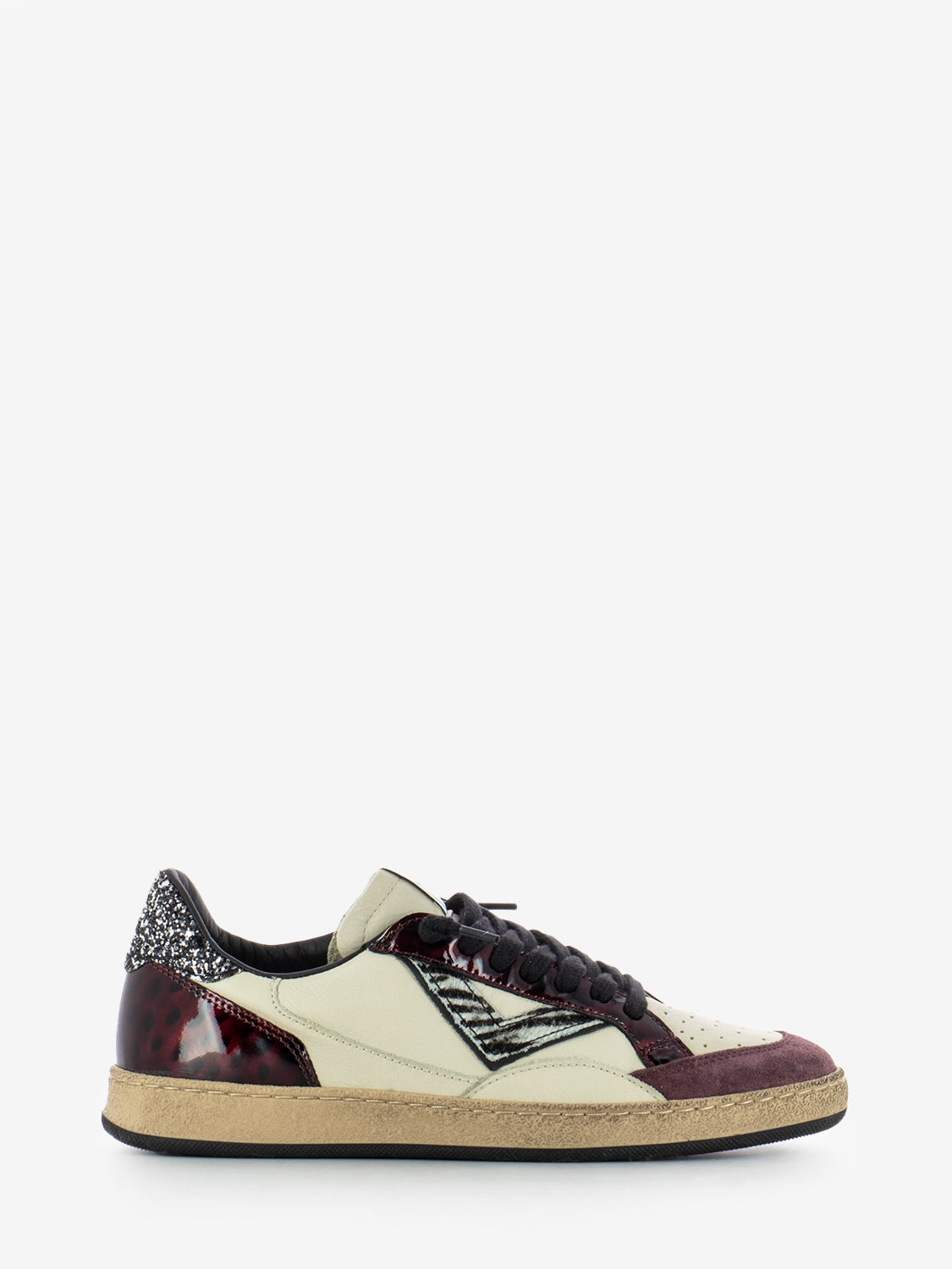 Playnew white / burgundy sneakers