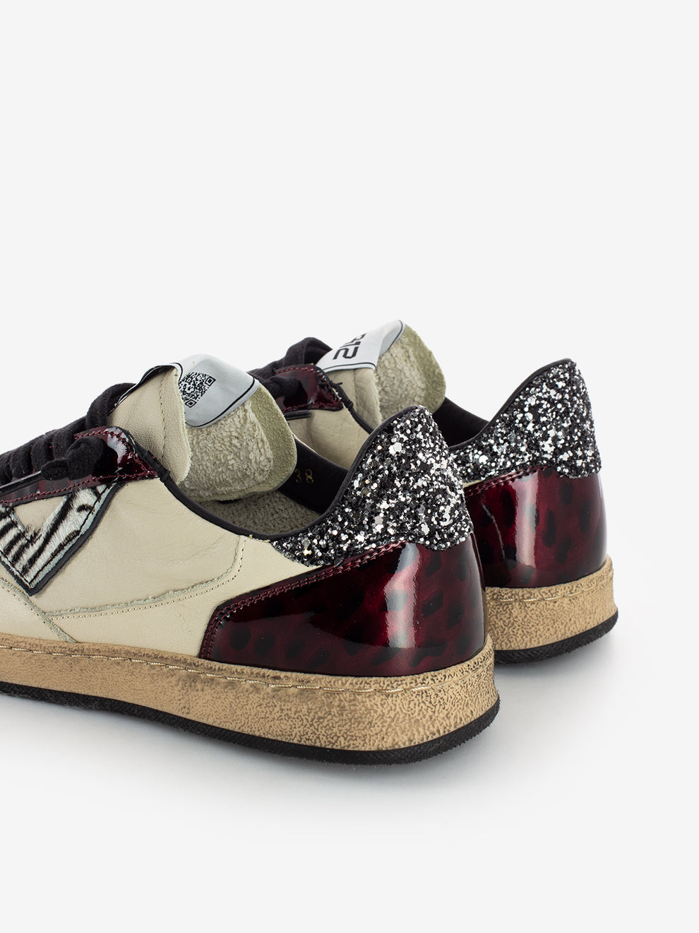 Playnew white / burgundy sneakers