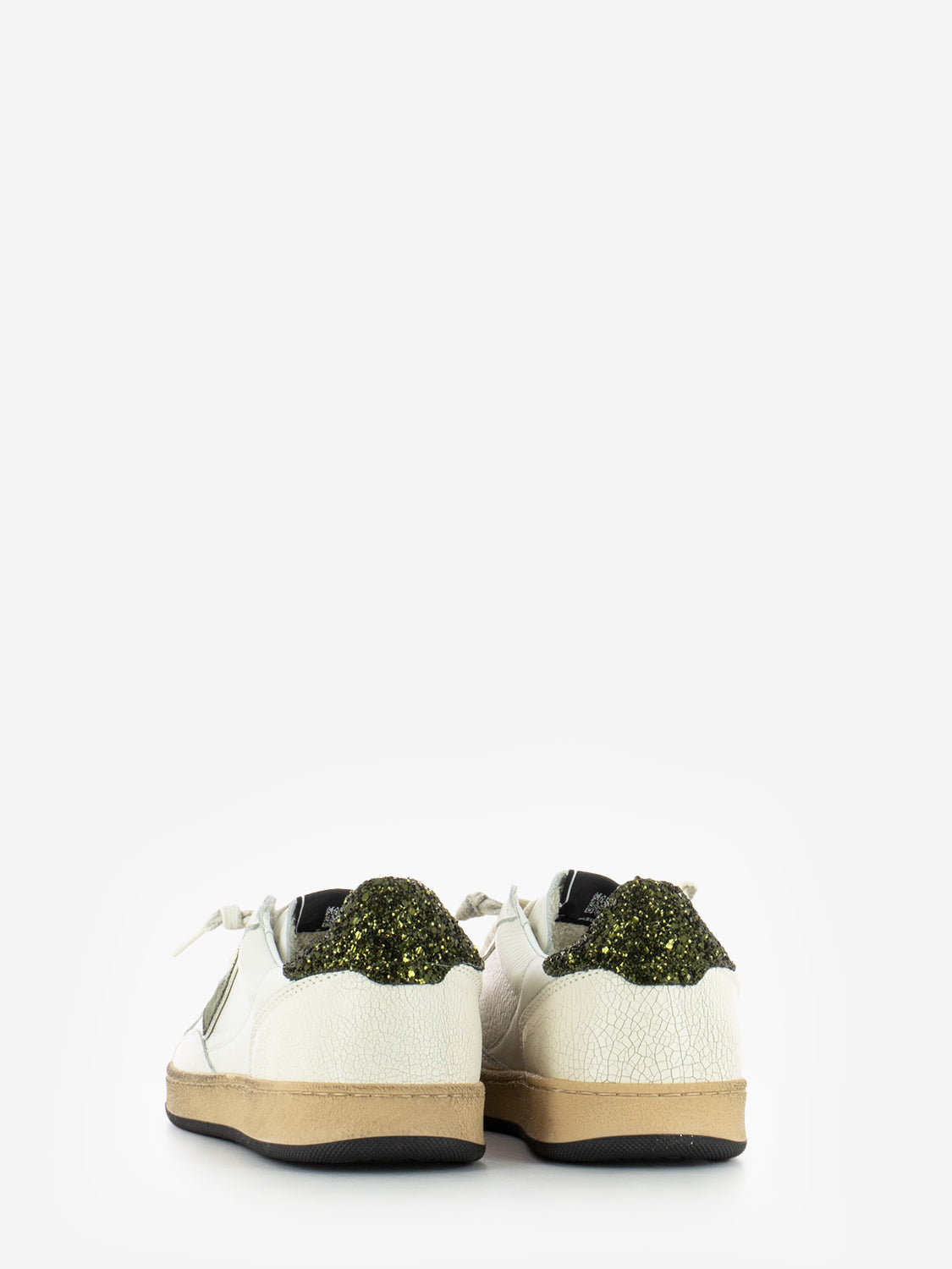 WHITE/GLITTER/GREEN SNEAKER PLAYNEW-D236