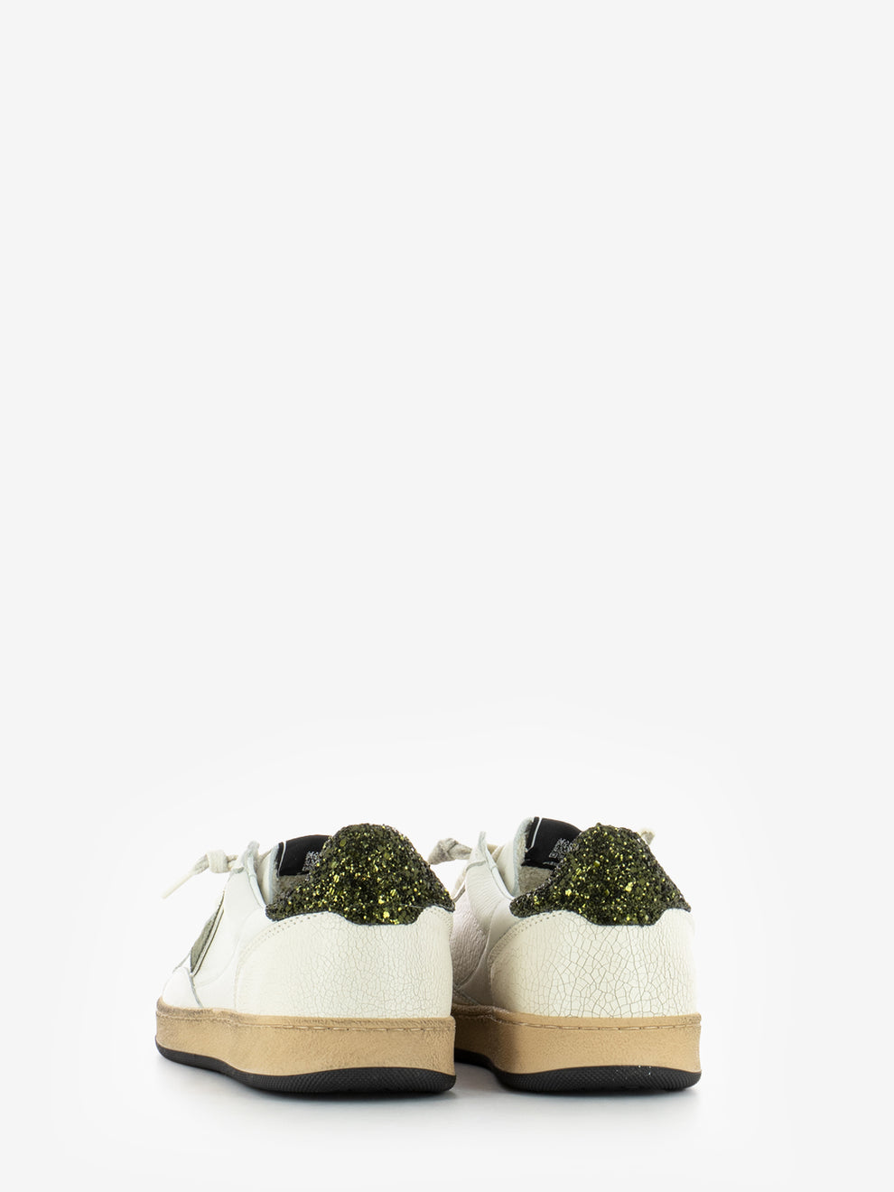 WHITE/GLITTER/GREEN SNEAKER PLAYNEW-D236