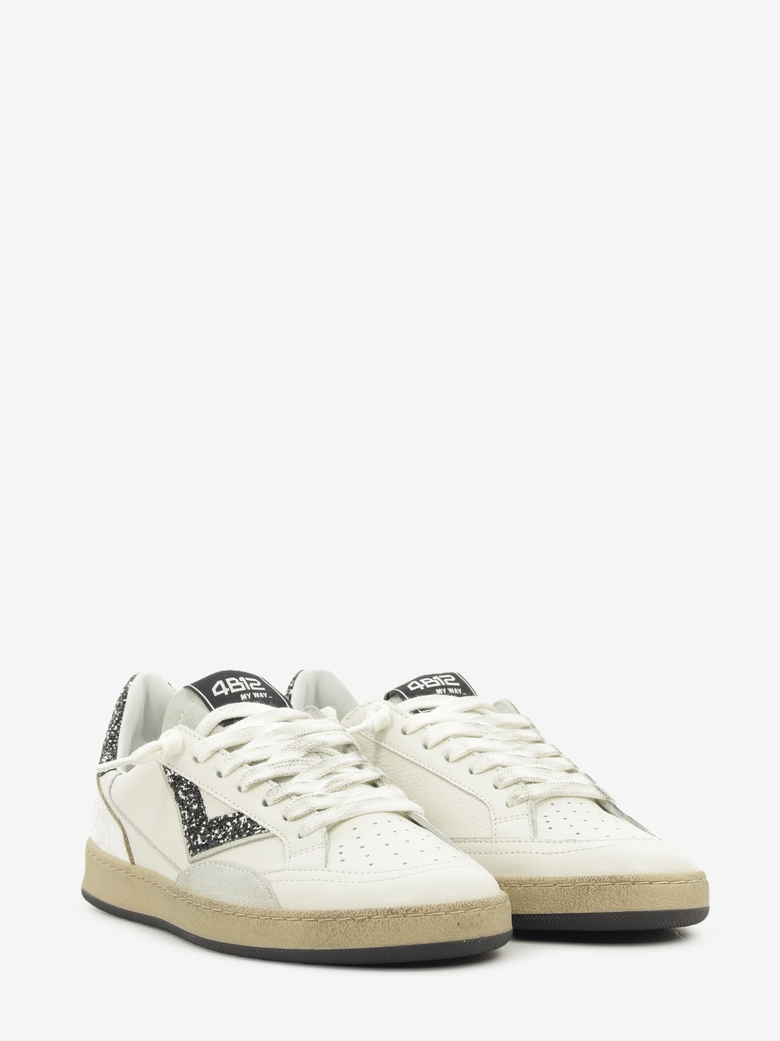 LEATHER SNEAKER WHITE/BLACK PLAYNEW-D2043