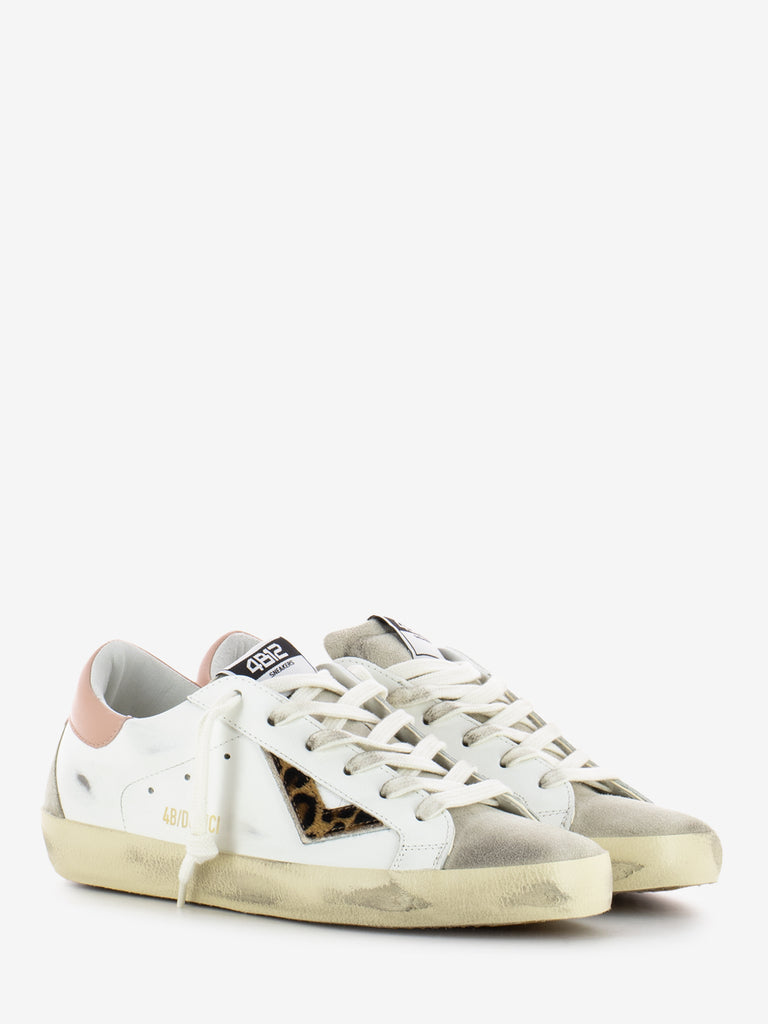 4B12 - Sneakers Suprime bianco / leo / rosa