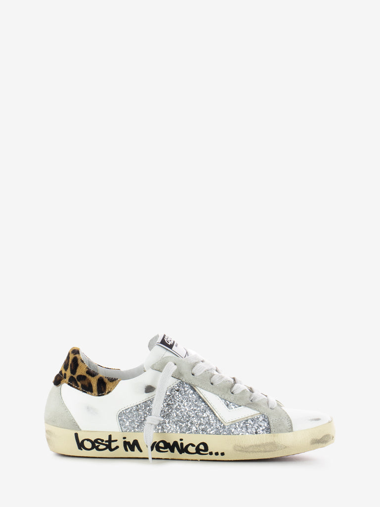 4B12 - Sneakers Suprime bianco / leopardo