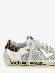 4B12 - Sneakers Suprime bianco / leopardo