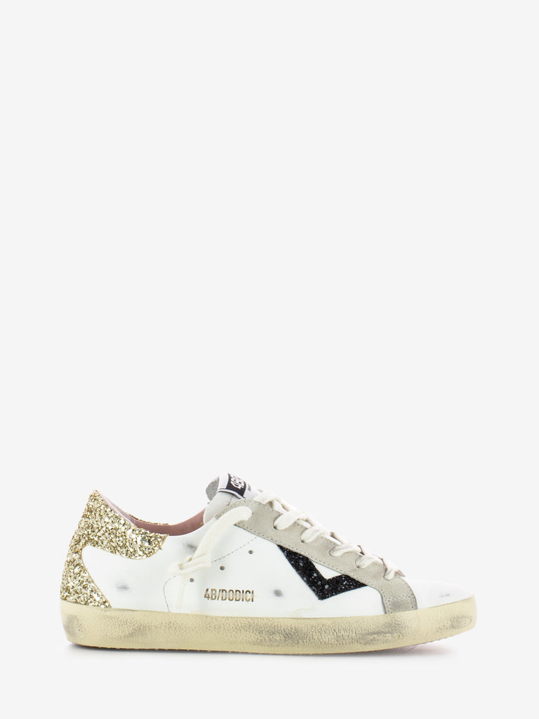 4B12 - Sneakers Suprime bianco / oro / nero