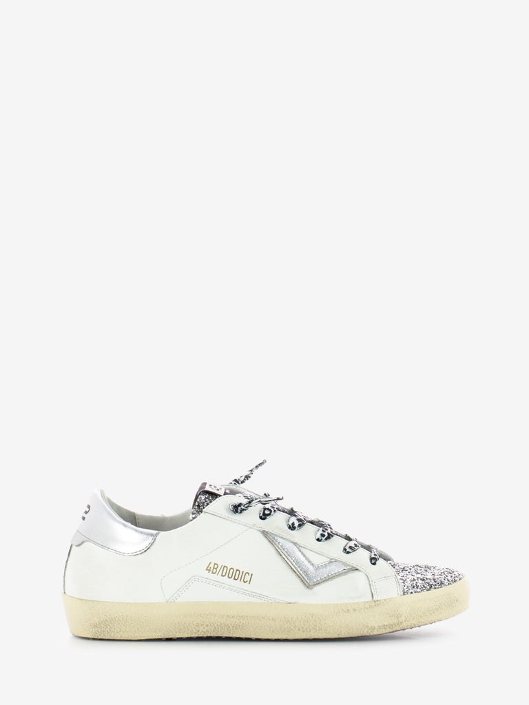 4B12 - Sneakers Suprime glitter argento