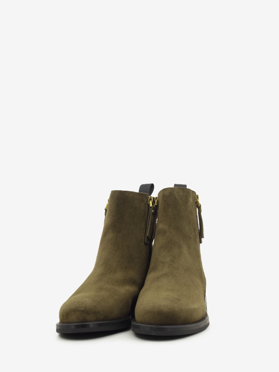 Stivaletti in suede waxy felce