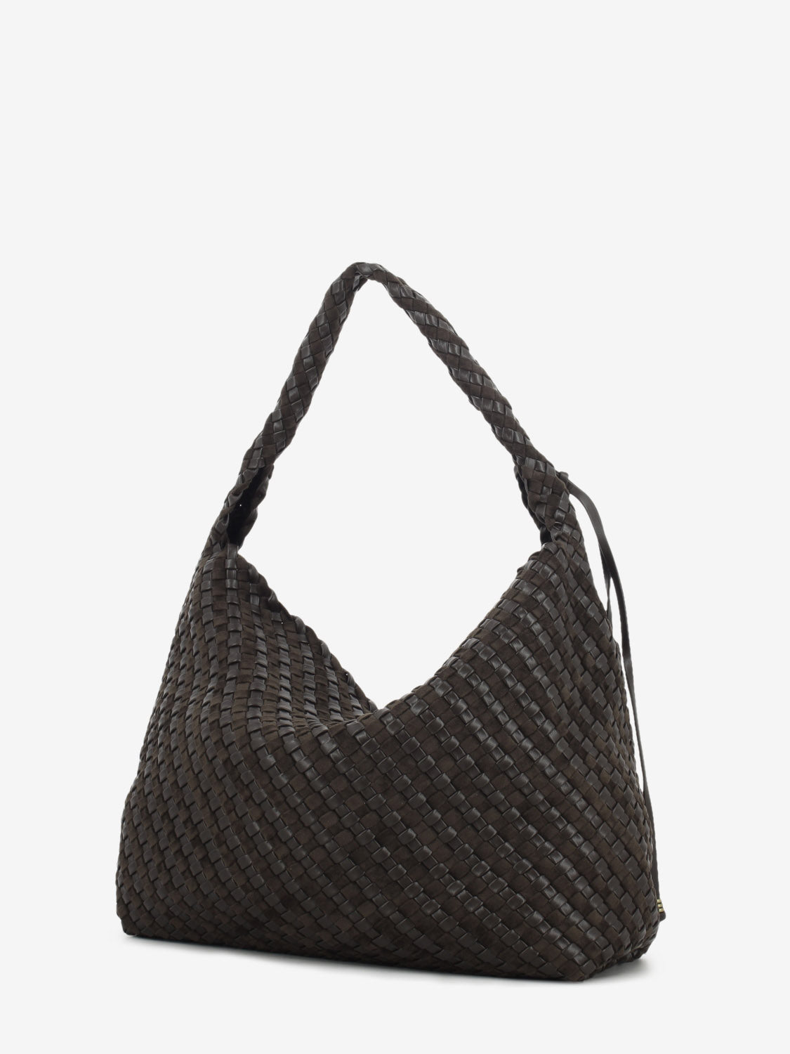 Borsa in pelle intrecciata Aurelie espresso