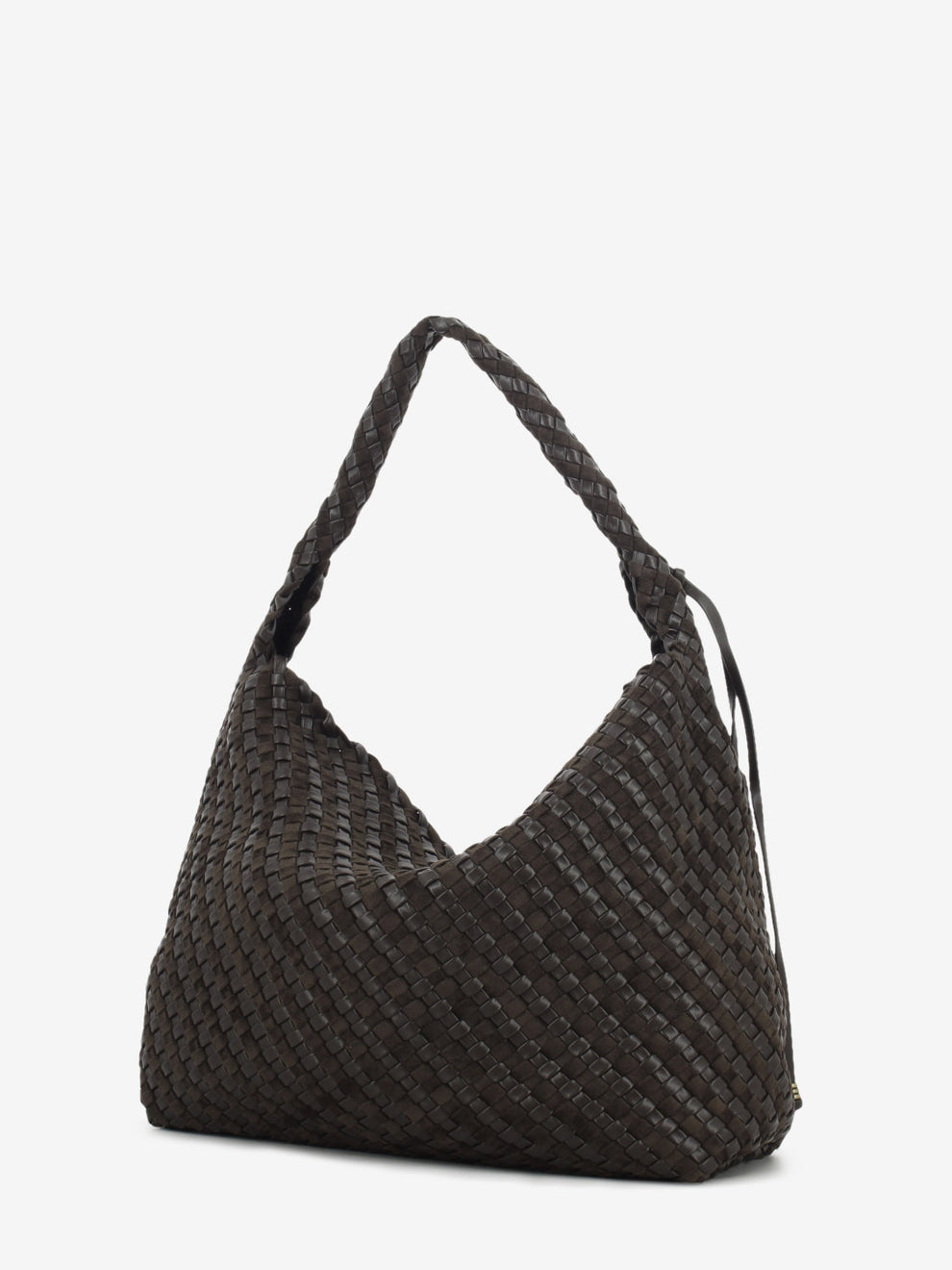 Borsa in pelle intrecciata Aurelie espresso