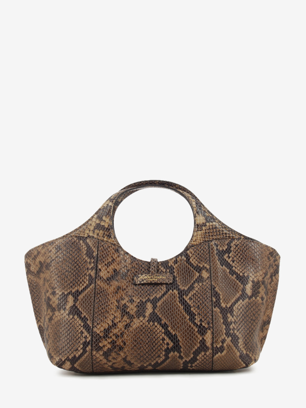Borsa in pelle pitonata cuoio infinity