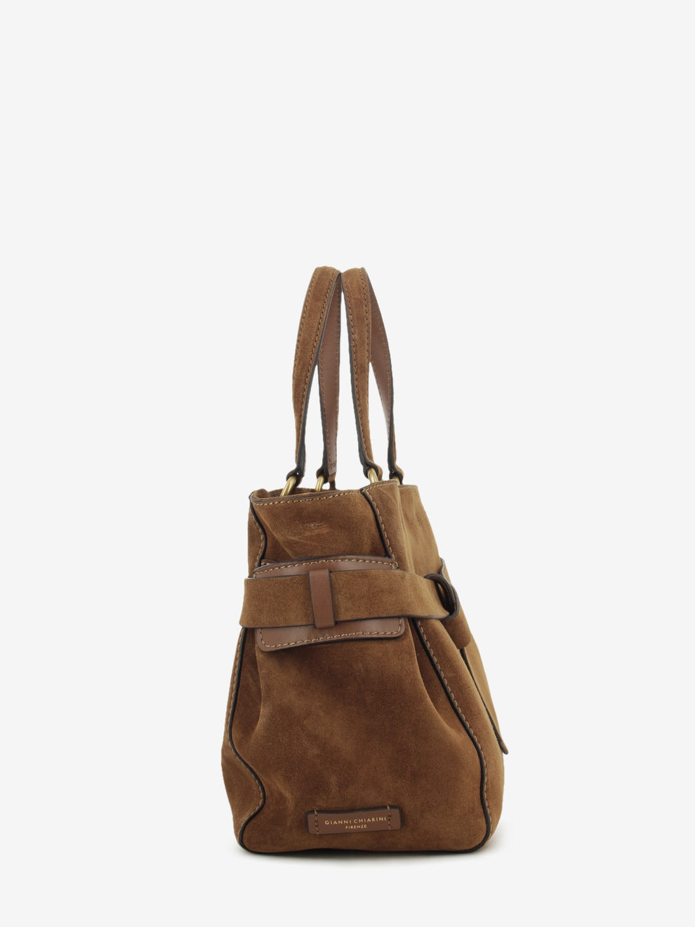 Borsa in suede Miranda cognac