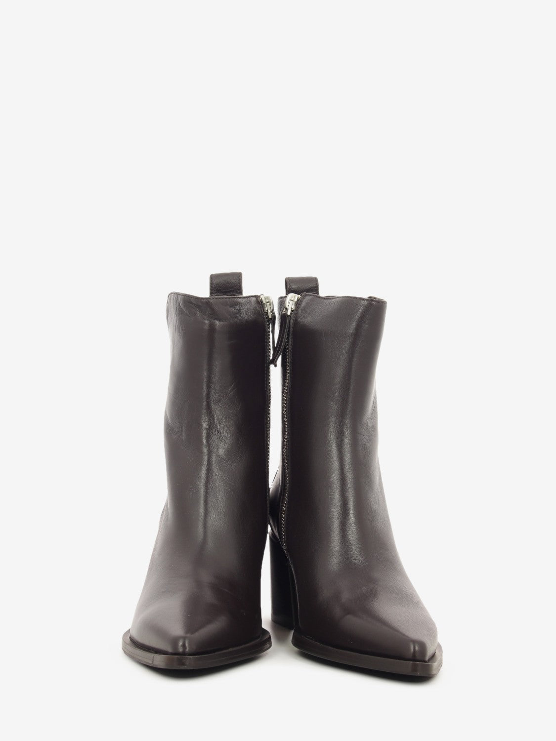 Tronchetto in pelle con zip coffee