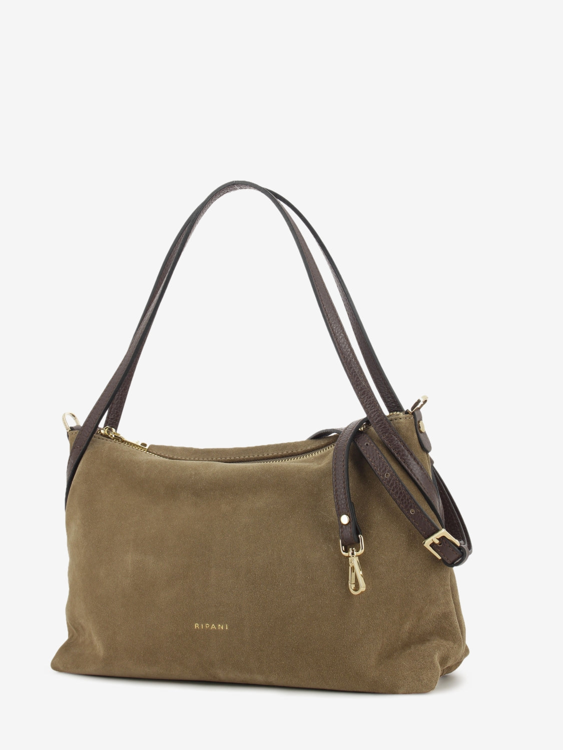 Borsa Maya S in suede tortora