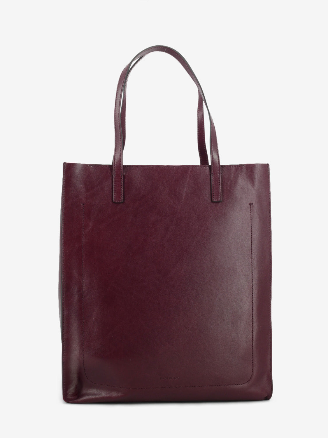 Shopper in pelle barolo / oro